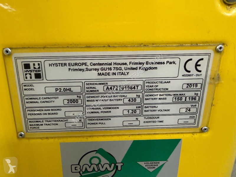 Transpalet Hyster P2.0HL