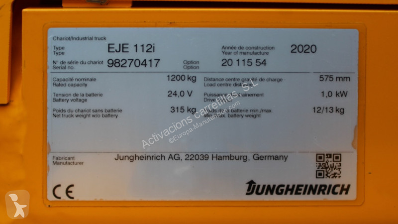 منصة نقالة Jungheinrich 112i LI-ION