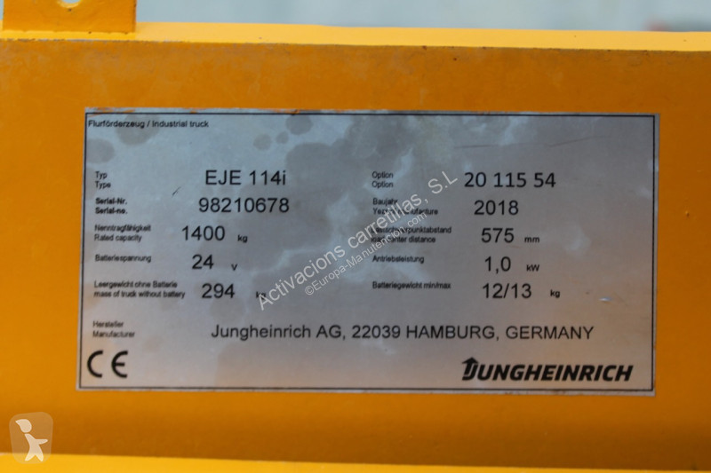 Paletový vozík Jungheinrich EJE 114i LI-ION