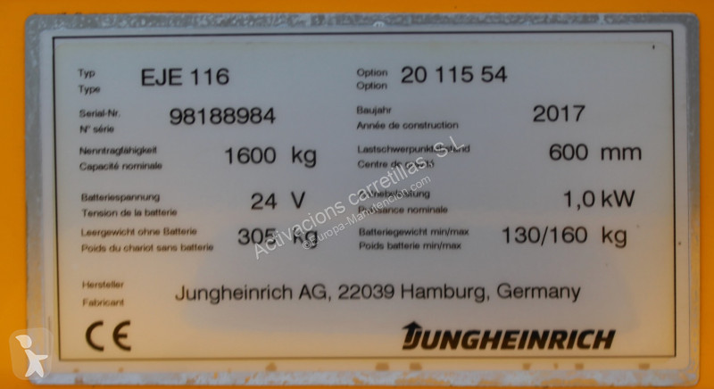 منصة نقالة Jungheinrich LI-ION