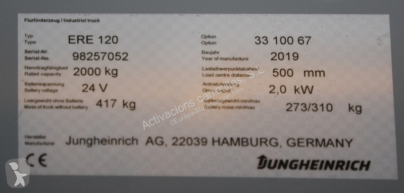 منصة نقالة Jungheinrich FRUTERA