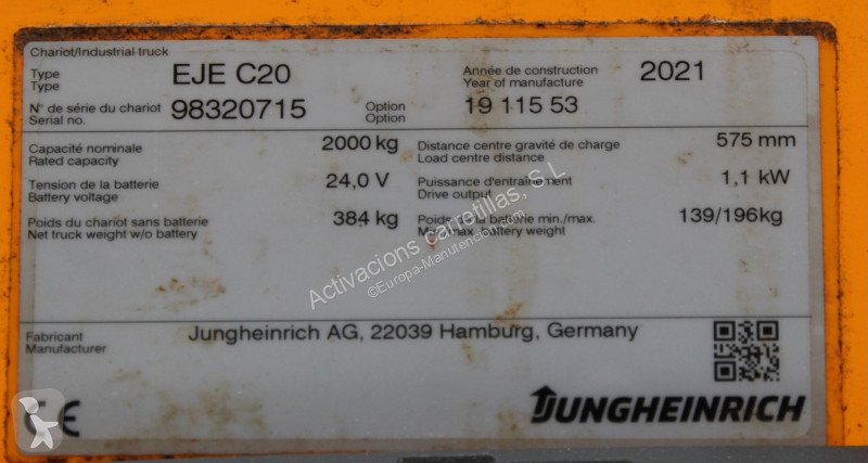 منصة نقالة Jungheinrich C20