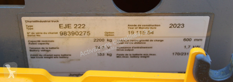 Empilhador porta paletes Jungheinrich 222