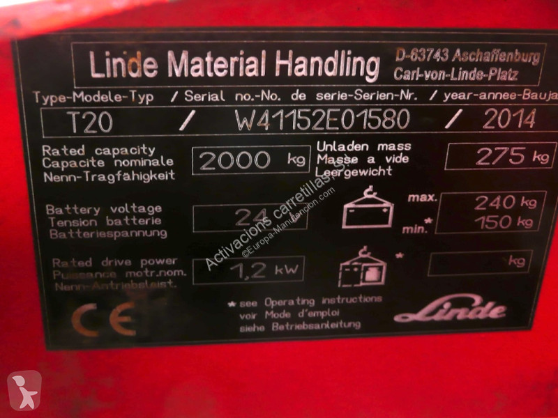 Transpalette Linde T 20