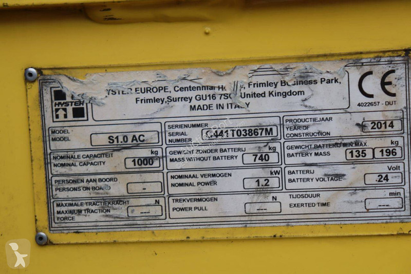 Gerbeur Hyster S10 AC
