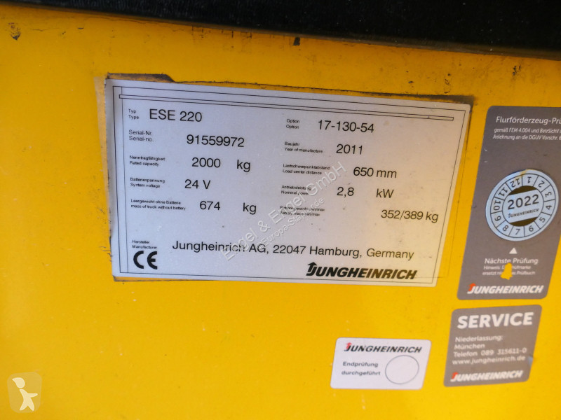 Gerbeur Jungheinrich ESE 220 Batterie 07/2020