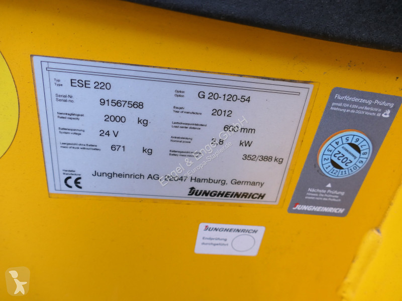 Gerbeur Jungheinrich ESE 220 Batterie 09/2018