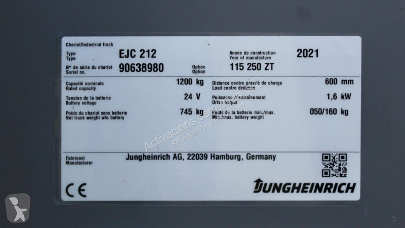 مرفاع شوكي Jungheinrich 250 ZT LI-ION