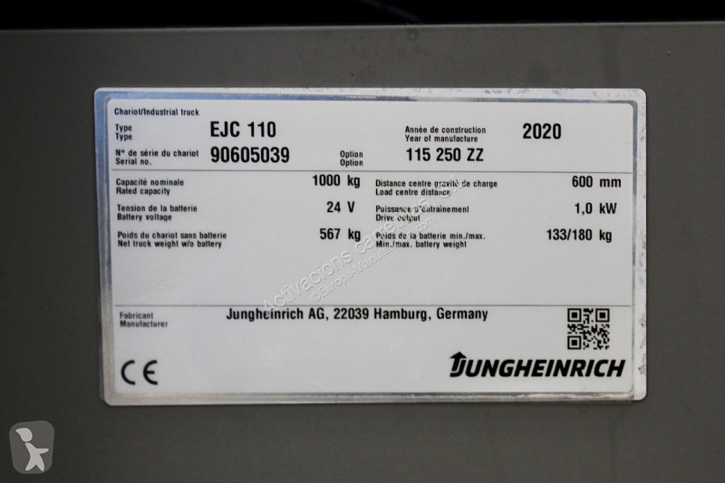 مرفاع شوكي Jungheinrich 250 ZZ LI-ION