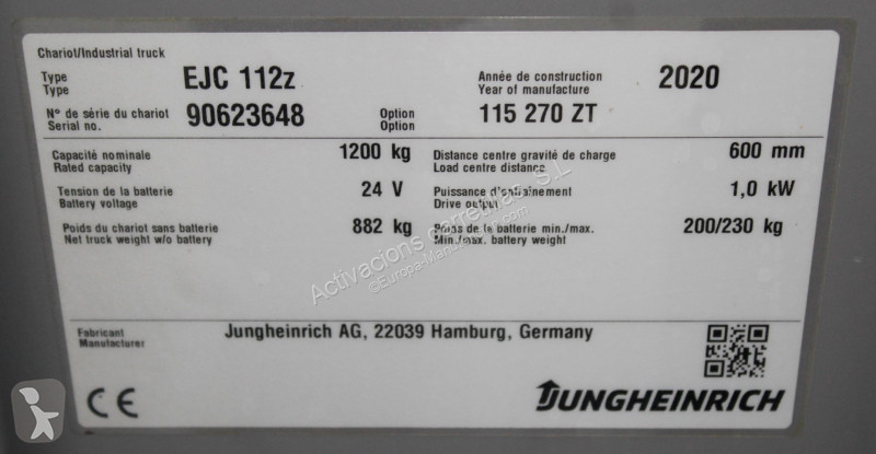 مرفاع شوكي Jungheinrich 112z 270 ZT LI-ION