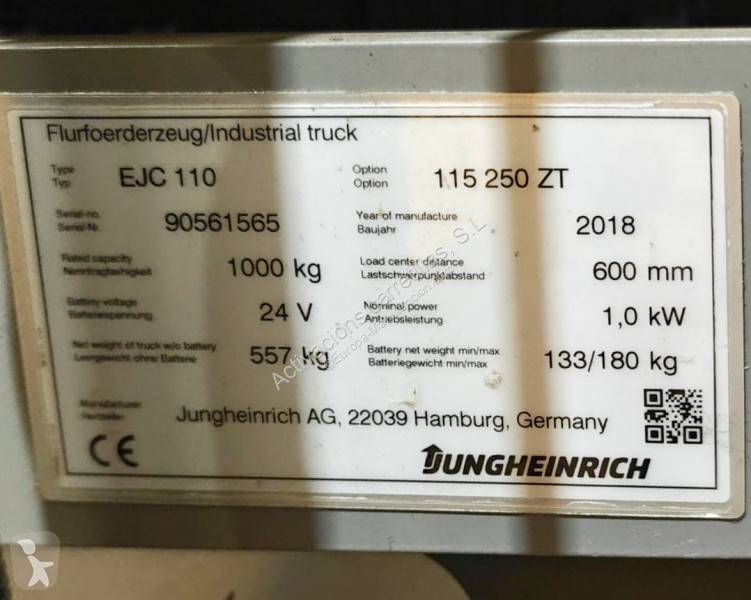 مرفاع شوكي Jungheinrich 250 ZT LI-ION