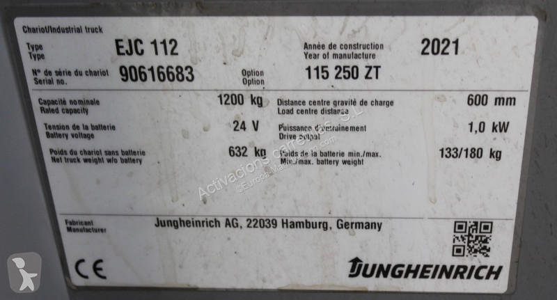 مرفاع شوكي Jungheinrich 250 ZT
