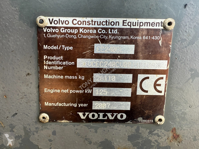 Traktor med grab Volvo EC 240CL Excavator...