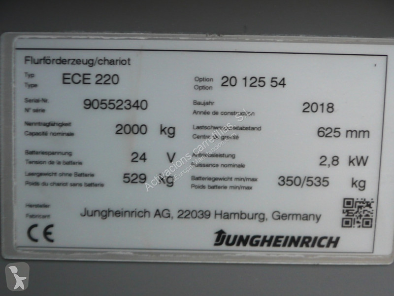 Orderpicker Jungheinrich 1250x540mm