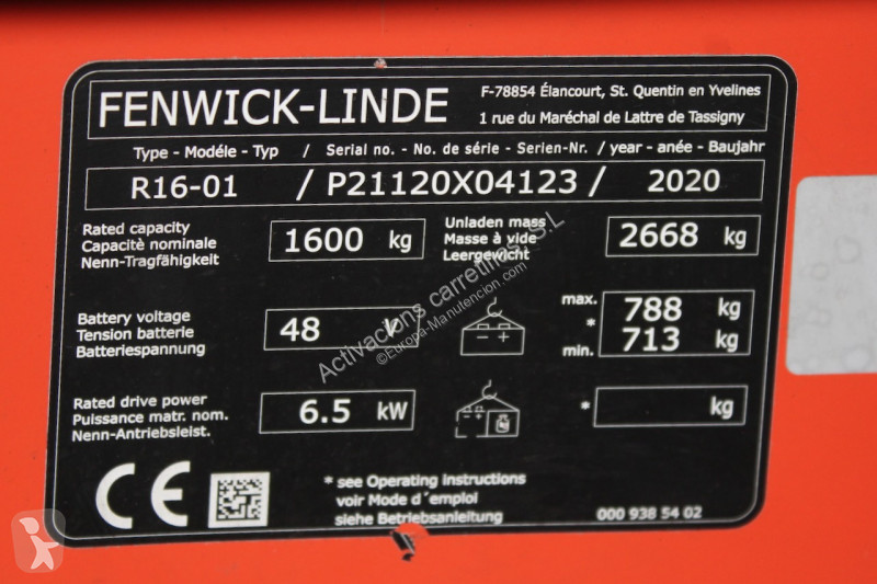 Chariot à mât rétractable Linde R16-01