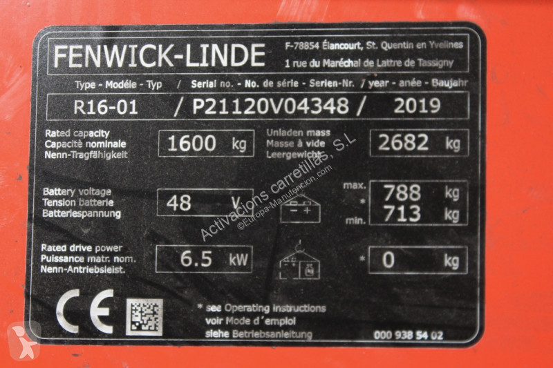 Chariot à mât rétractable Linde R 16