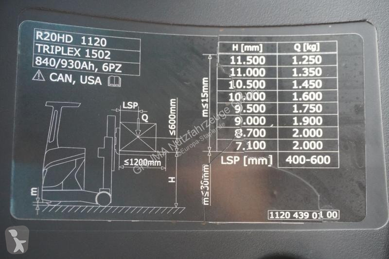 رافعة شوكية مع صاري قابل للسحب Linde R 20 HD 1120