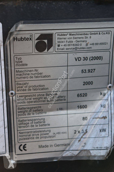 Stivuitor cu incarcare laterala Hubtex VD 30