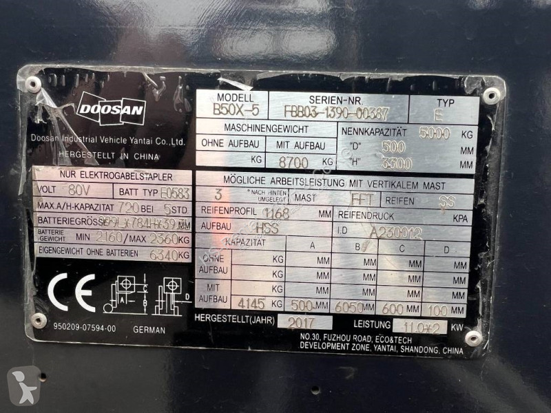 Stivuitor Doosan B50X5 5T 6m Triplex...