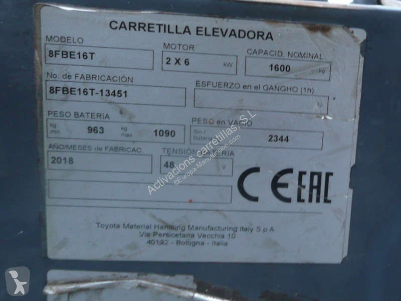 Carrello elevatore Toyota 8FBE16T