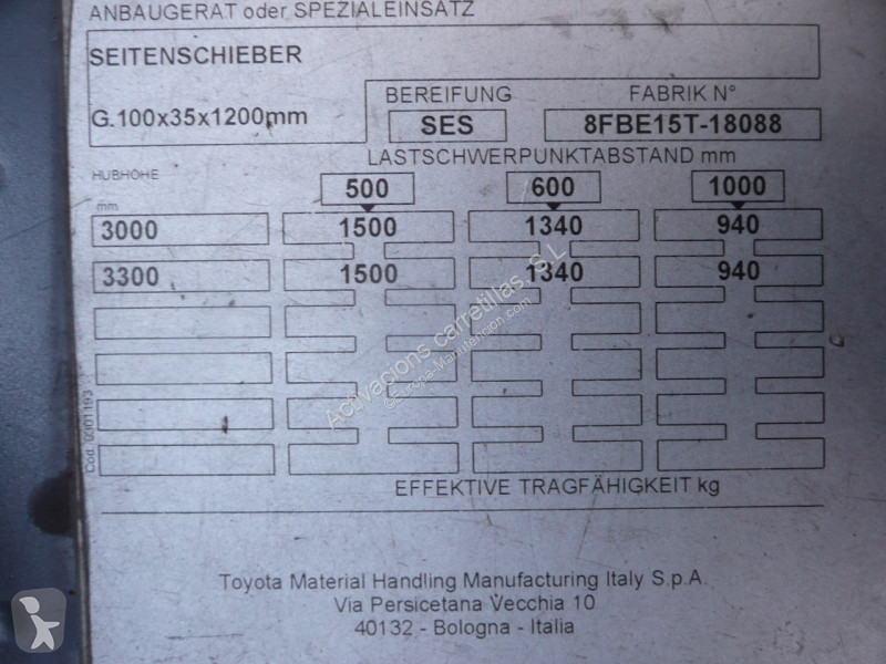 Carretilla elevadora Toyota 8FBE15T