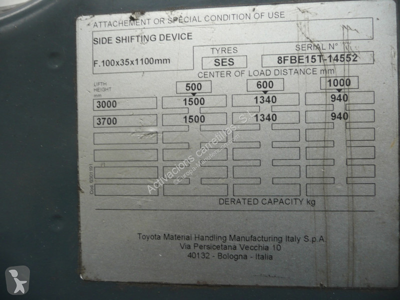 Carrello elevatore Toyota 8FBE15T