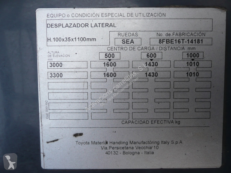 Carretilla elevadora Toyota 8FBE16T