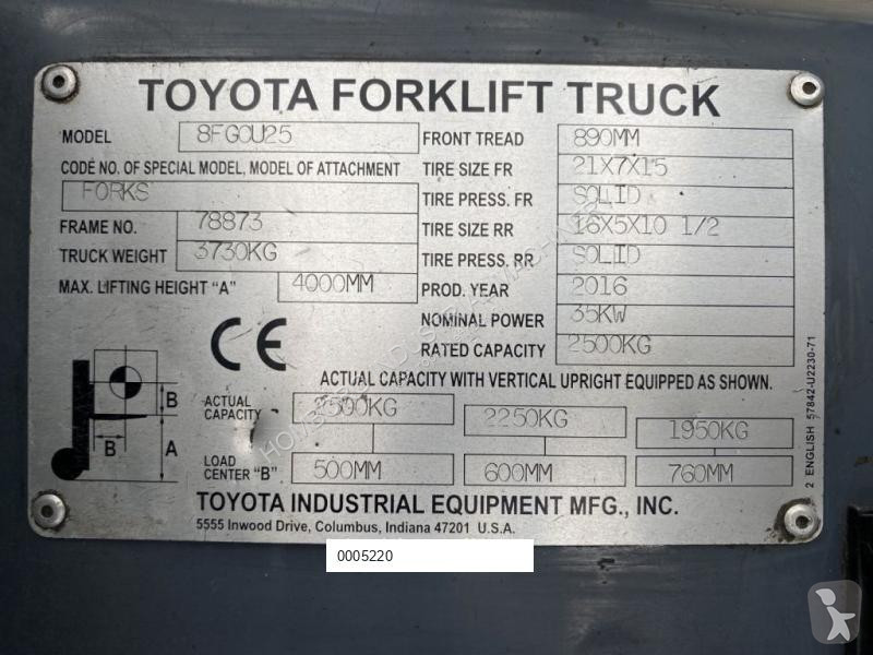 Carrello elevatore Toyota 8FGCU25 2.5 ton...