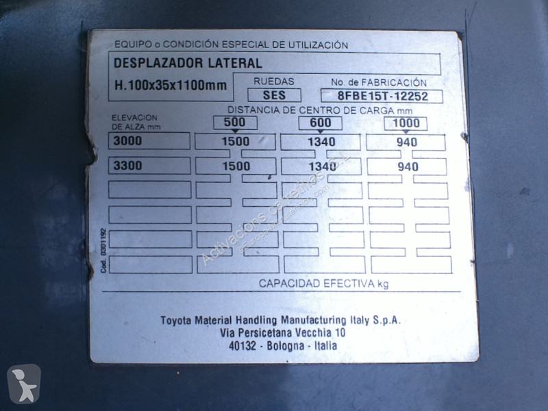 Carretilla elevadora Toyota 8FBE15T