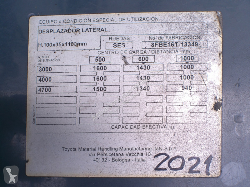 Løftetruck Toyota 8FBE16T