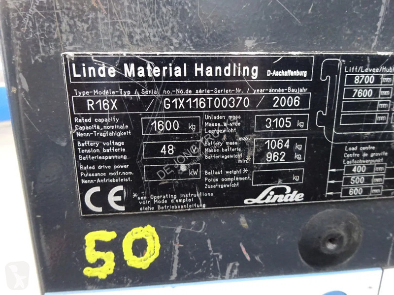 رافعة شوكية Linde R16X / 1600 kg / Reachtruck /...