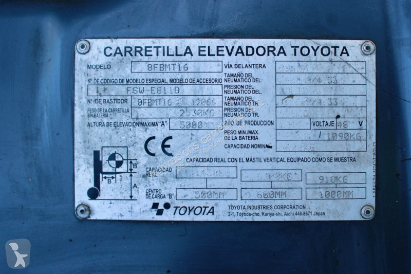 Carretilla elevadora Toyota 8FBMT16