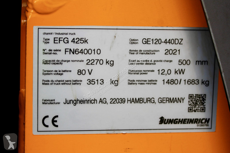 رافعة شوكية Jungheinrich 425k 440 DZ