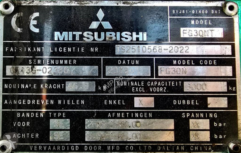 Carretilla elevadora Mitsubishi FG 30 N