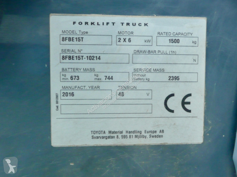 Carretilla elevadora Toyota 8FBE15T