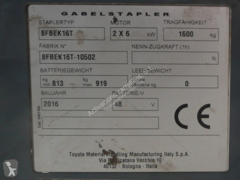 Carretilla elevadora Toyota 8FBEK16T