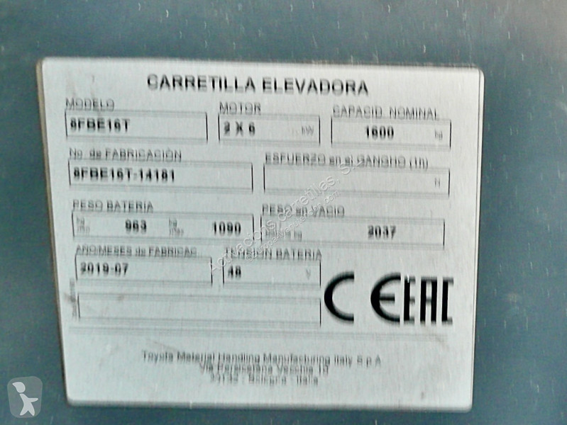 Carretilla elevadora Toyota 8FBE16T