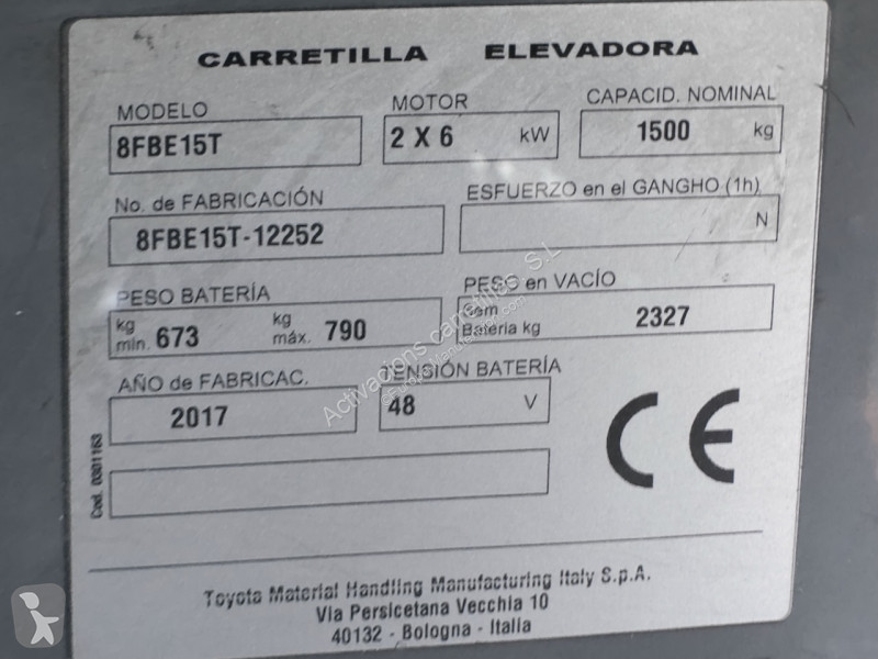 Carretilla elevadora Toyota 8FBE15T