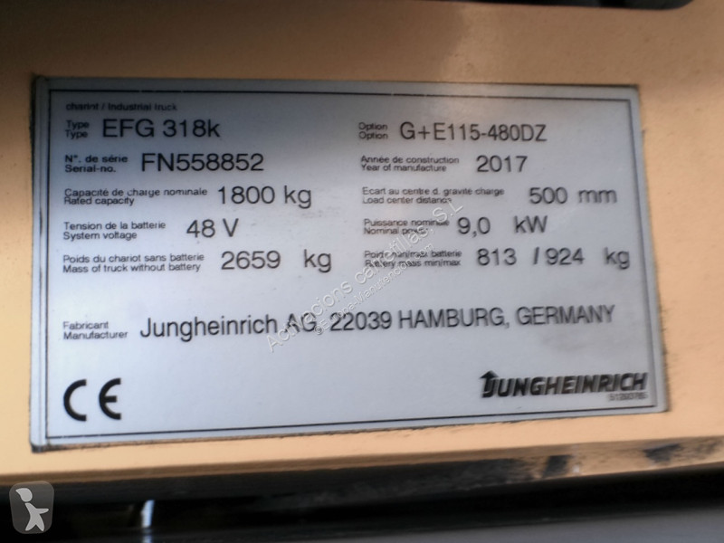 Stivuitor Jungheinrich EFG 318k 480 DZ