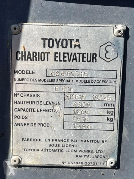 Stivuitor Toyota CHARIOT ELEVATEUR A GAZ 1,5T...
