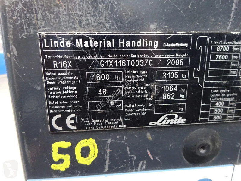 Teleskopický manipulátor Linde R16X / 1600 kg /...
