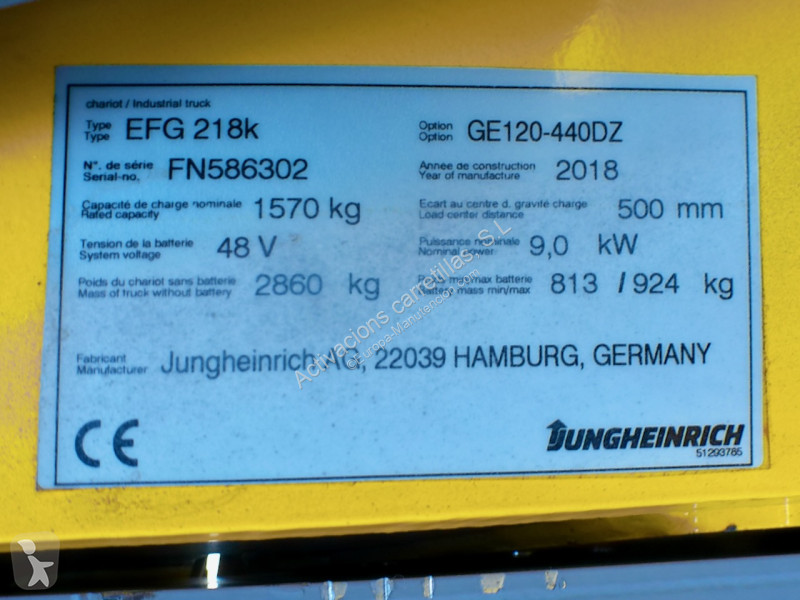 Stivuitor Jungheinrich EFG 218k 440DZ Li-Ion