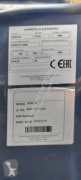 Vysokozdvižný vozík Toyota 8FBE16T