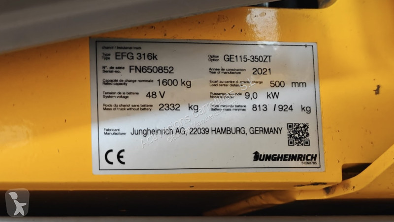 رافعة شوكية Jungheinrich 316k 350 ZT