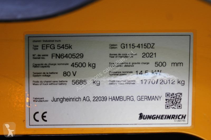 رافعة شوكية Jungheinrich 545k 415 DZ