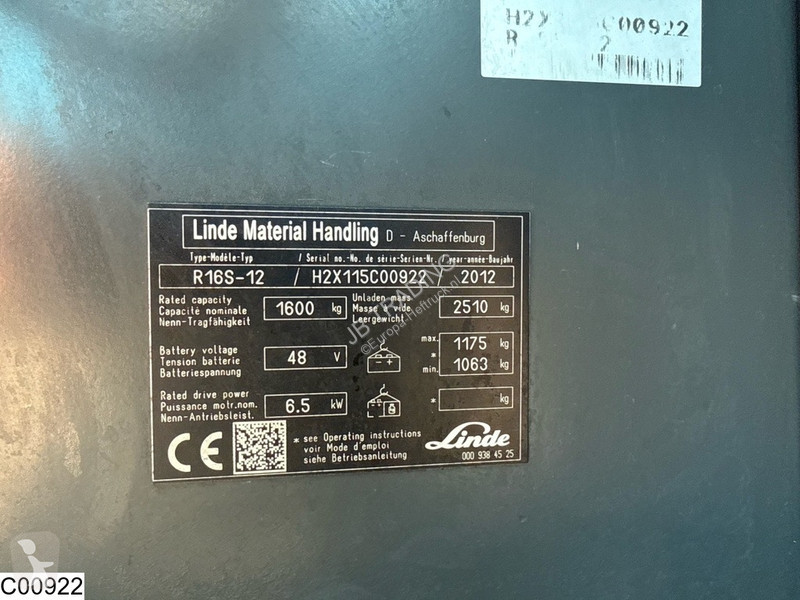Vysokozdvižný vozík Linde R16 48V, 6.5 KW, 9578H