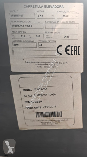 Carretilla elevadora Toyota 8FBMK16T