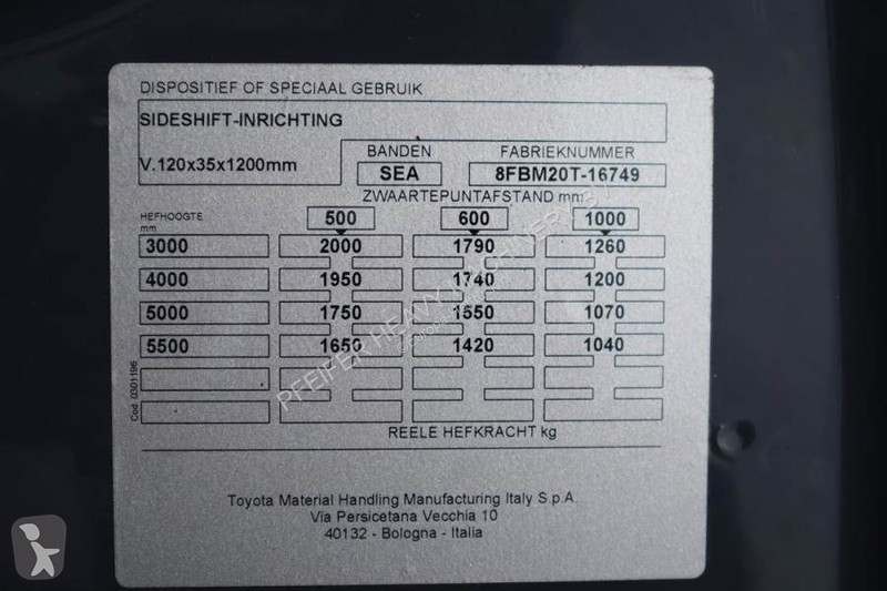 Heftruck Toyota 8FBM20T Valid inspection,...