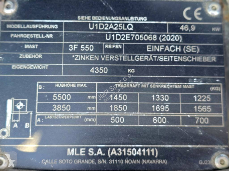رافعة شوكية Unicarriers U1D2A25LQ  DX25  2055 hrs