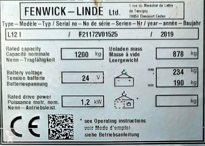 Автопогрузчик Linde L12 i